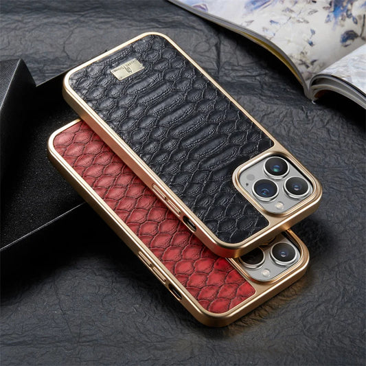 Crocodile pattern Leather Chrome Case